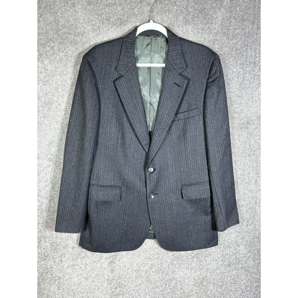 Redwood & Ross Man In Wool Blazer Sport Coat Mens Size 44 Gray Stripes Pockets